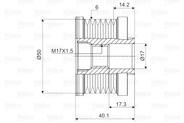 VALEO NISSAN шків генератора QASHQAI 2.0 Tiida 1,8