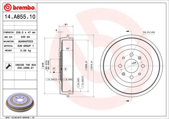 BRECO fékdob BT 1158