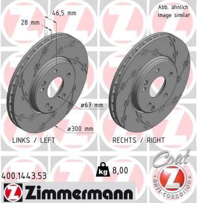 Гальмівний диск, Zimmermann 400.1443.53