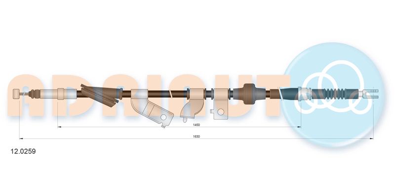 Тросовий привод, стоянкове гальмо, Adriauto 12.0259