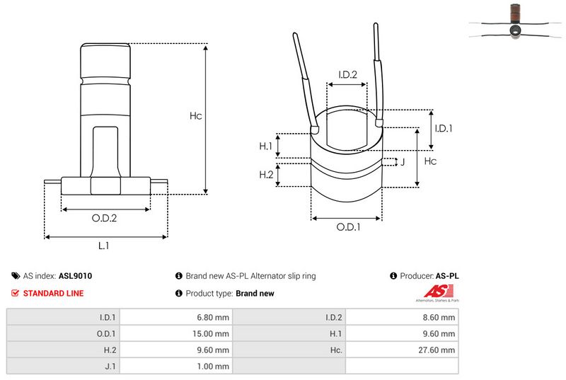 Rõngas, generaator, AS-PL ASL9010