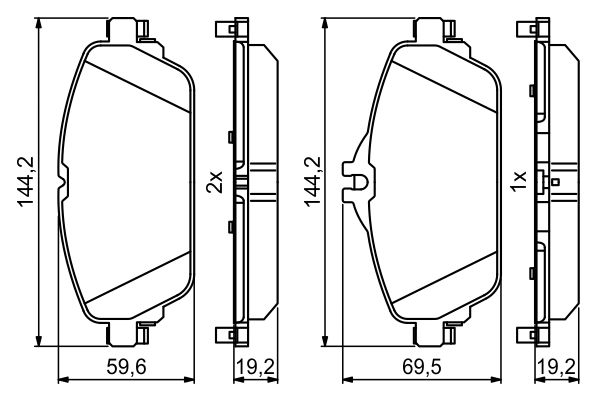 BOSCH Комплект тормозных накладок, дисковый тормоз Mercedess C205 13-