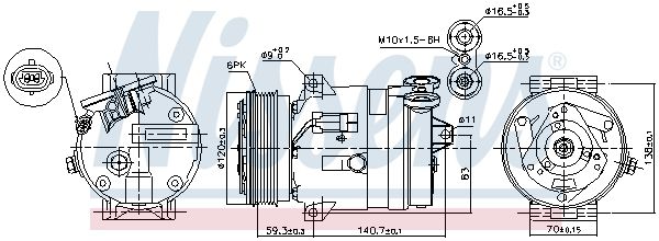 NISSENS 89057 Compressor, air conditioning