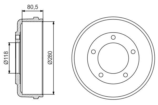 Гальмівний барабан, Bosch 0986477203