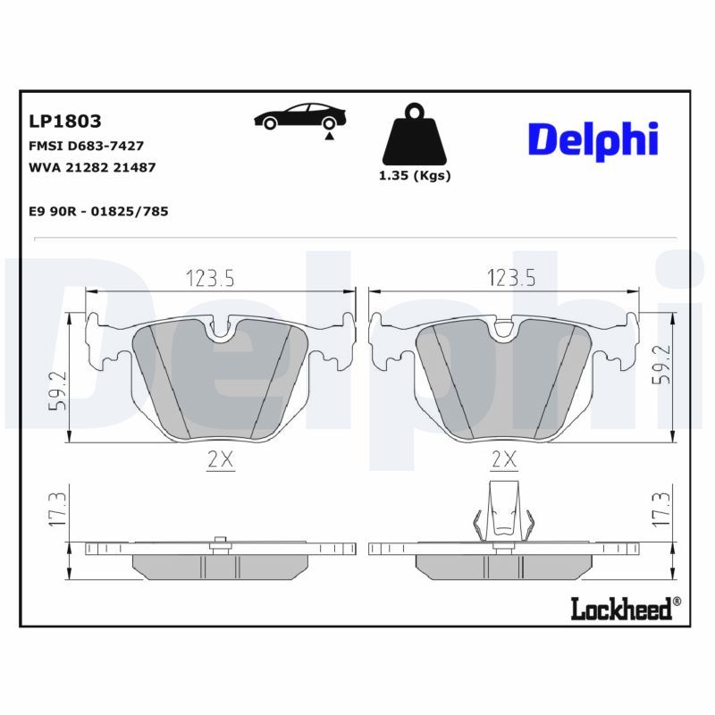 Piduriklotsi komplekt, ketaspidur, DELPHI LP1803