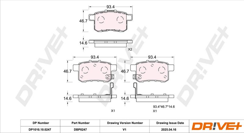 Set placute frana,frana disc DP1010.10.0247 Dr!ve+