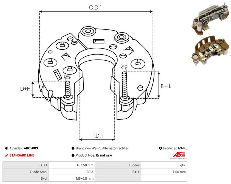 AS-PL ARC5083 Rectifier, alternator