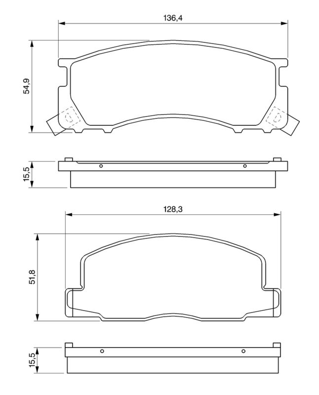 BOSCH 0986424183 Brake Pad Set, disc brake