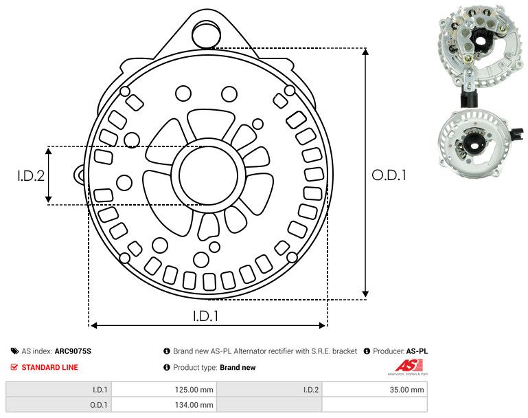 Kaitsekate, generaator, AS-PL ARC9075S