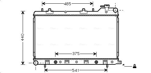 Радіатор, система охолодження двигуна, Ava SU2049