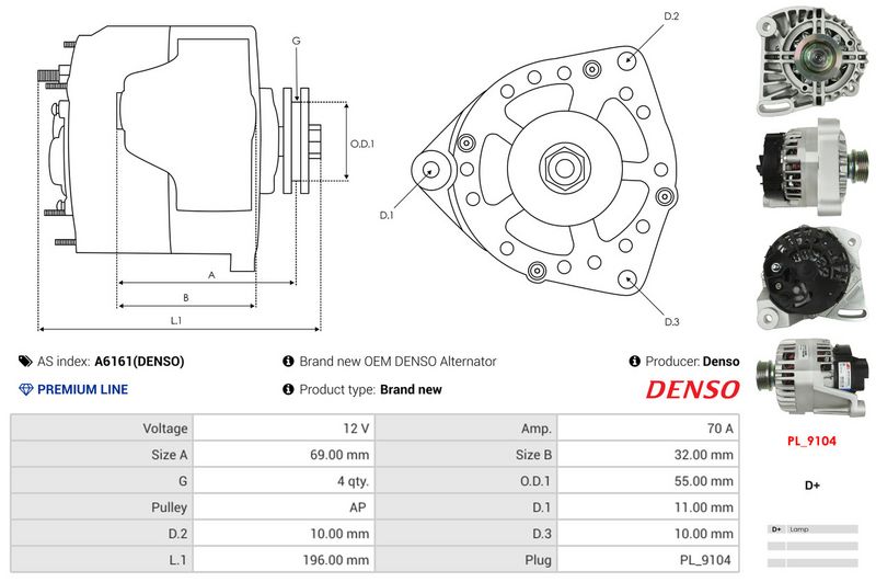 AS-PL A6161(DENSO) Alternator