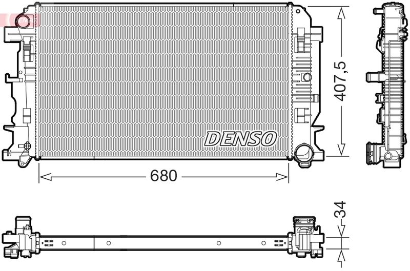 Радіатор, система охолодження двигуна, Denso DRM17117