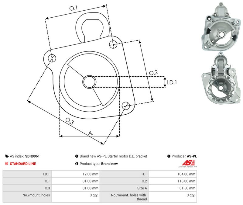 AS-PL SBR0061 Starter Lid, carburettor