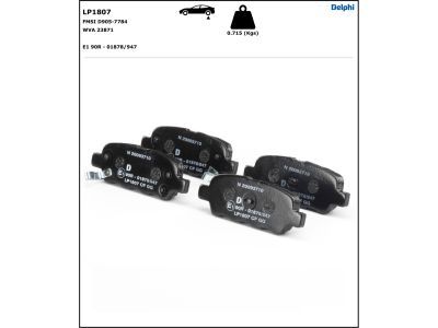 DELPHI LP1807 Brake Pad Set, disc brake