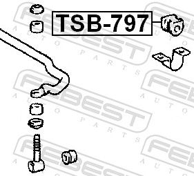 FEBEST TSB-797 Mounting, stabiliser bar