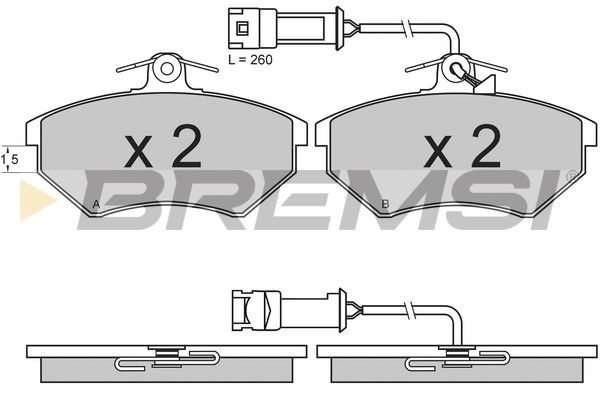 Тормозные колодки пер. Audi 80/100 78-96 (TRW) (119x70x19,6) с датчиком