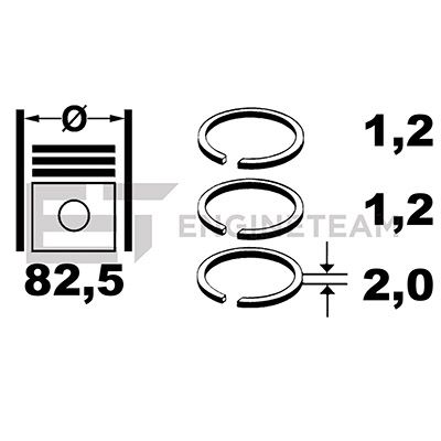 Комплект поршневих кілець, Et Engineteam R1010400