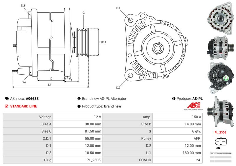 Generaator, AS-PL A0668S