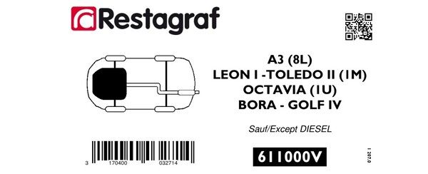 Kit de clip de fixation, carrosserie RESTAGRAF 611000V