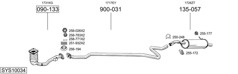 BOSAL kipufogórendszer SYS10034