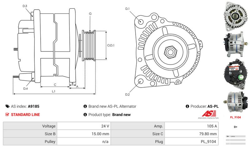 AS-PL A9185 Alternator