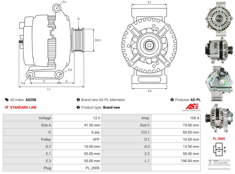 AS-PL A5258 Alternator