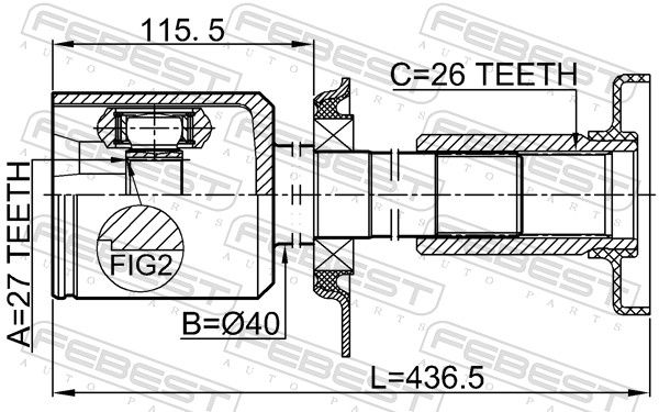 FEBEST 2311-T5ATRH Joint Kit, drive shaft