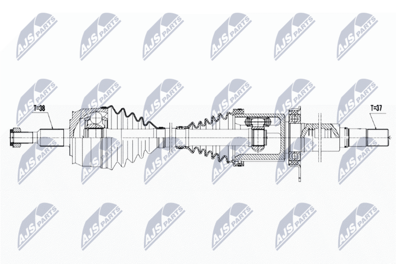 Aandrijfas Rechts - Vw Transporter (T5) - Automaat - OEM 7E0407272AQ / BC / C