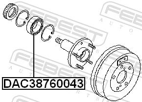 FEBEST DAC38760043 Wheel Bearing