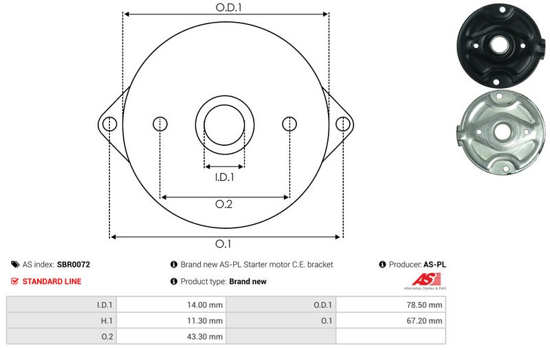 AS-PL SBR0072 Starter Lid, carburettor