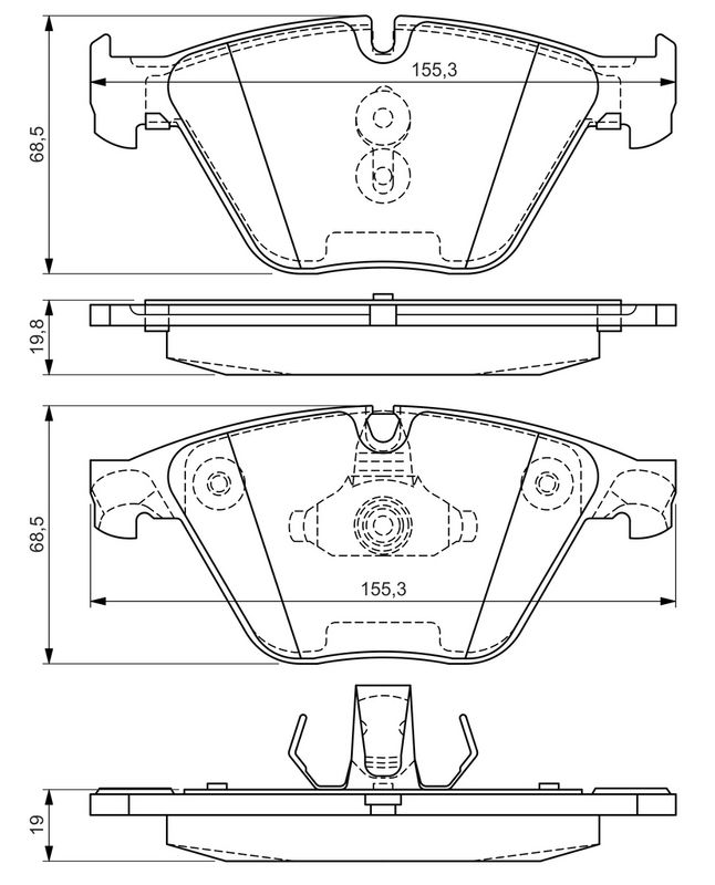 Piduriklotsi komplekt, ketaspidur, BOSCH 0 986 494 549