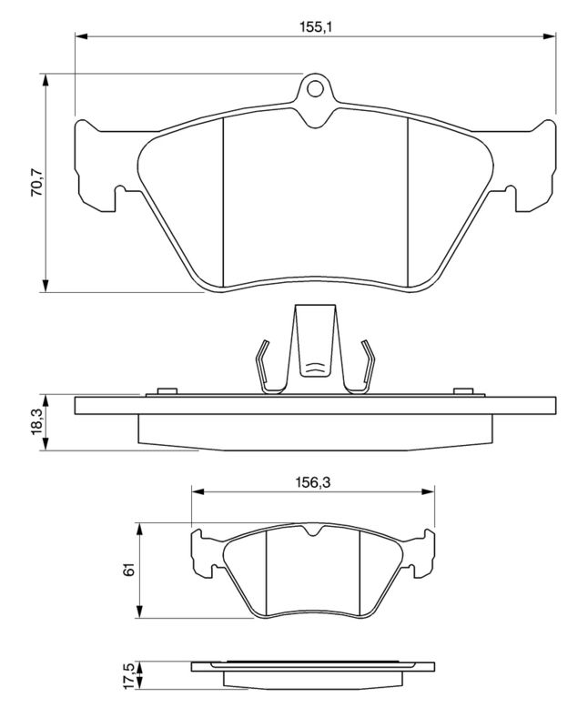 BOSCH 0986461129 Brake Pad Set, disc brake