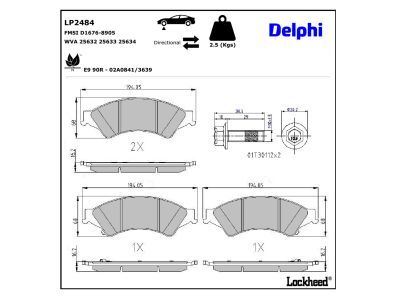 DELPHI LP2484 Brake Pad Set, disc brake