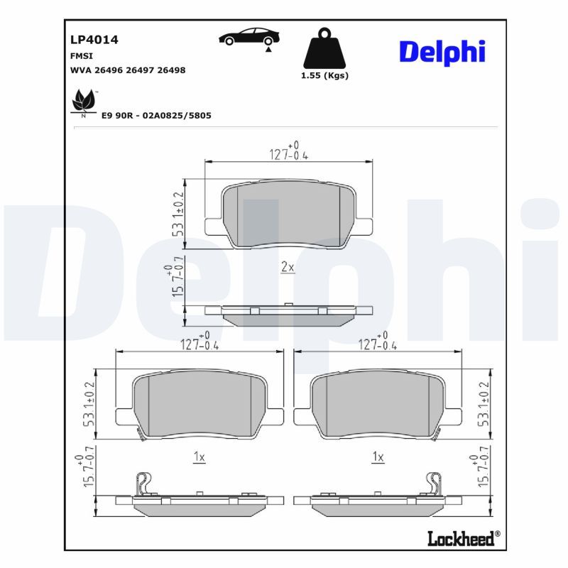 Piduriklotsi komplekt, ketaspidur, DELPHI LP4014