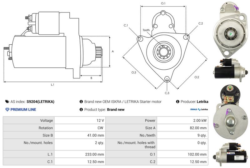 AS-PL S9204(LETRIKA) Starter