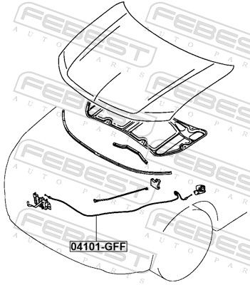Тяга кришки капота, Febest 04101-GFF