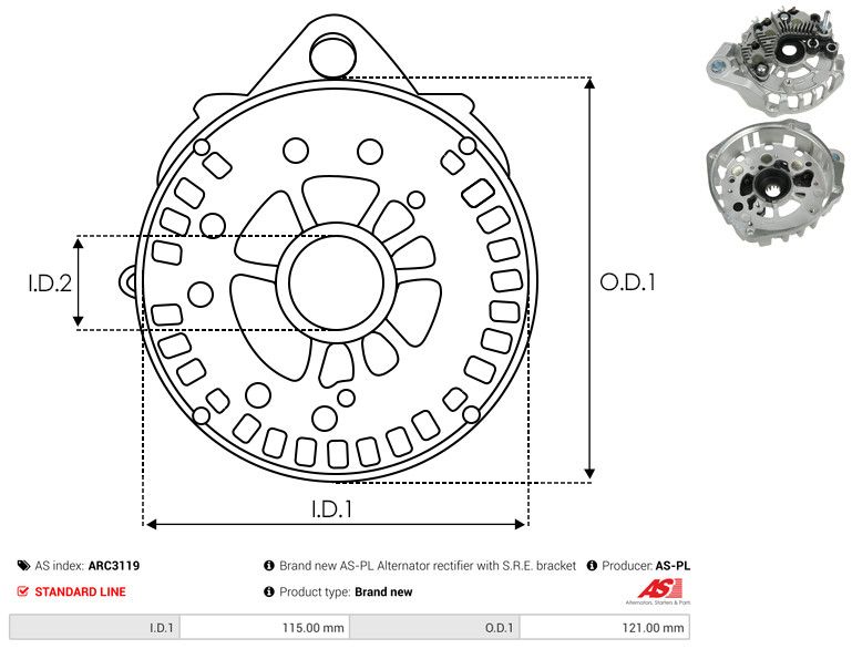 Kaitsekate, generaator, AS-PL ARC3119