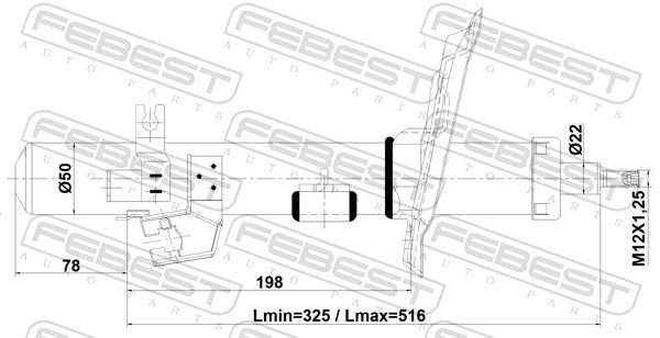 FEBEST 02110-004FR Shock Absorber