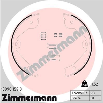 ZIMMERMANN fékpofakészlet, rögzítőfék 10990.159.0