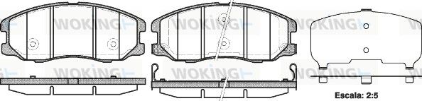 WOKING P13613.12. Гальмівні колодки пер. Chevrolet Captiva 06- (akebono)