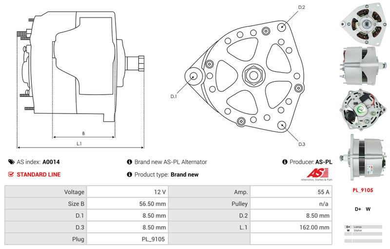 AS-PL A0014 Alternator