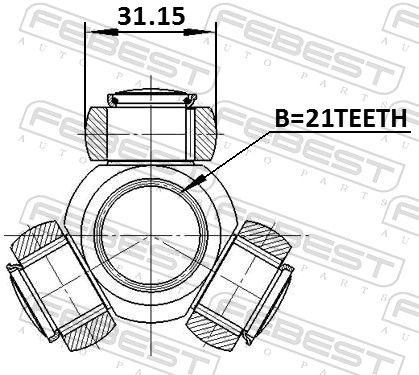 FEBEST 0716-RH416 Spider Assembly, drive shaft