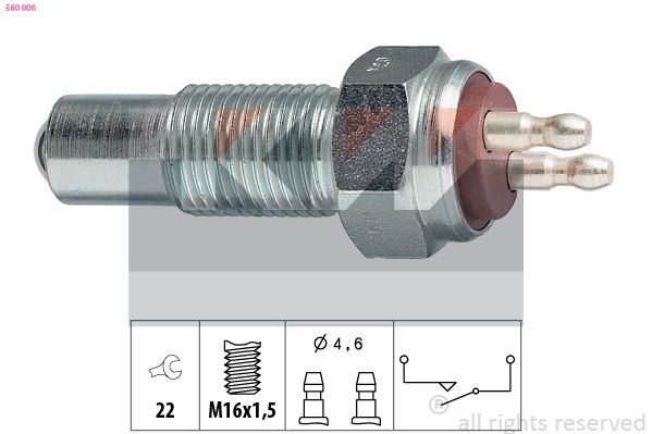 Перемикач, ліхтар заднього ходу, Kw 560006