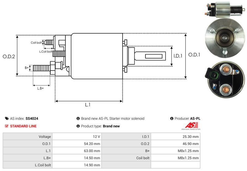 AS-PL SS4024 Solenoid Switch, starter