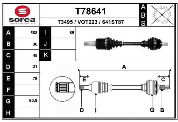 EAI hajtótengely T78641