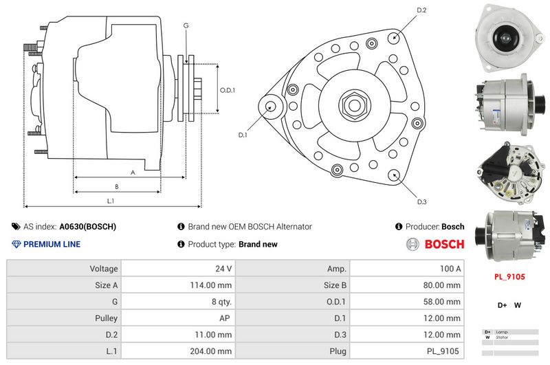 AS-PL A0630(BOSCH) Alternator