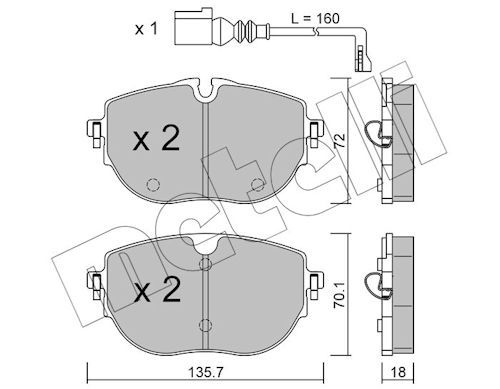 Plaquettes+de+frein+à+disque METELLI 22-1321-0