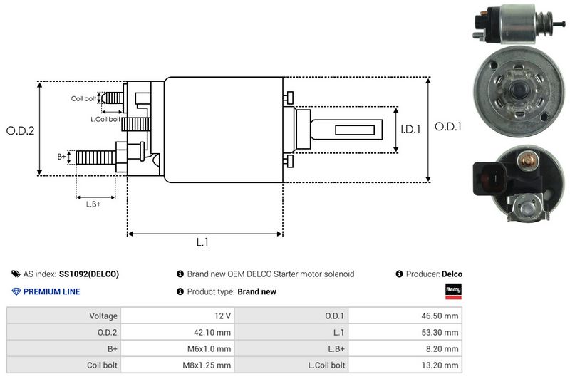 AS-PL SS1092(DELCO) Solenoid Switch, starter