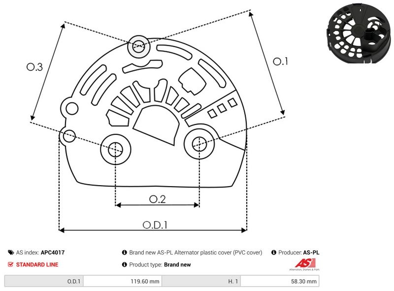 Kaitsekate, generaator, AS-PL APC4017