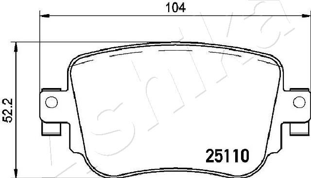 Комплект гальмівних накладок, дискове гальмо, Ashika 51-00-0900